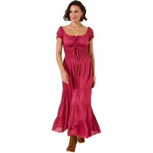 Joe Browns Women's Boho Cotton Shirred Waist Maxi Dress, Regular, Red, UK 16 (Petite) Joe Browns Women's Boho Cotton Shirred Waist Maxi Dress, Regular, Red, UK 16 (Petite)