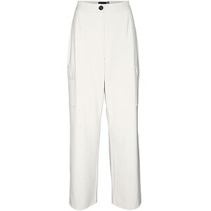 VERO MODA Women's Vmsasie Hr Wide Cargo Trousers Noos Pants, Snow White, 36W x 30L VERO MODA Women's Vmsasie Hr Wide Cargo Trousers Noos Pants, Snow White, 36W x 30L