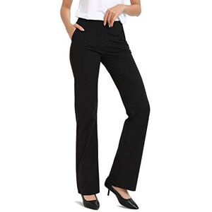 SAFORT 28" 30" 32" 34" Inseam Dress Bootcut Yoga Pants with Pockets High Waist Capri Pants Pull On Stretch Trousers for Work, Black, L SAFORT 28" 30" 32" 34" Inseam Dress Bootcut Yoga Pants with Pockets High Waist Capri Pants Pull On Stretch Trousers for Work, Black, L