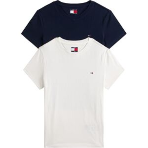 Tommy Jeans Womens Tjw 2pack C-Neck Tee Dw0dw21366 S/S T-Shirt, Multi (Ecru/Dark Night Navy), L UK Tommy Jeans Womens Tjw 2pack C-Neck Tee Dw0dw21366 S/S T-Shirt, Multi (Ecru/Dark Night Navy), L UK