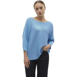 VERO MODA Women's Vmnora 3/4 Boatneck Blouse Noos Knitted Jumper, Bonnie Blue/Detail: w. Melange, XL VERO MODA Women's Vmnora 3/4 Boatneck Blouse Noos Knitted Jumper, Bonnie Blue/Detail: w. Melange, XL