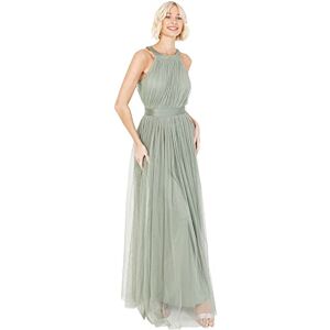 Anaya with Love Ladies Maxi Dress for Women Halter Neck Long Sleeveless with Belt A Line Evening Gown Ball Prom Wedding Guest Bridesmaid Frosty Green Size 30 Anaya with Love Ladies Maxi Dress for Women Halter Neck Long Sleeveless with Belt A Line Evening Gown Ball Prom Wedding Guest Bridesmaid Frosty Green Size 30
