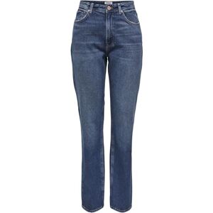 ONLY ONLJACI Female Straight Fit Jeans Medium Waist Straight Cut Jeans, Medium Blue (Medium Blue Denim), 30W x 32L ONLY ONLJACI Female Straight Fit Jeans Medium Waist Straight Cut Jeans, Medium Blue (Medium Blue Denim), 30W x 32L