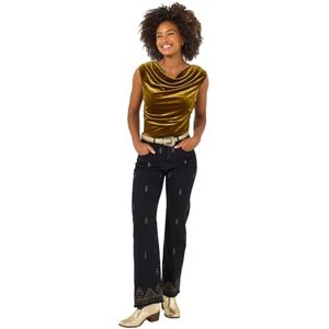 Joe Browns Women's Velour Cowl Neck Top, Regular, Turquoise, UK 16 Joe Browns Women's Velour Cowl Neck Top, Regular, Turquoise, UK 16