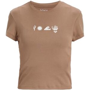 Roxy Short-Sleeved T-Shirt Beach Love Young Womens Brown L Roxy Short-Sleeved T-Shirt Beach Love Young Womens Brown L