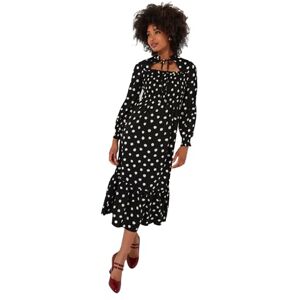 Joe Browns Women's Fashion Retro Monochrome Polka Dot Midi Dress with Neck Ties, Regular Fit, Black, UK 14 Joe Browns Women's Fashion Retro Monochrome Polka Dot Midi Dress with Neck Ties, Regular Fit, Black, UK 14