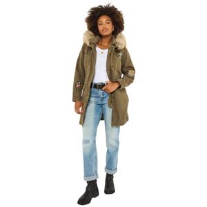 Joe Browns Women's Badged And Embroidered Parka, Regular, Green, UK 14 Joe Browns Women's Badged And Embroidered Parka, Regular, Green, UK 14
