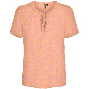 VERO MODA Women's Vmmenny String Ss Top WVN Ga, Pink Cosmos/AOP: huki, S VERO MODA Women's Vmmenny String Ss Top WVN Ga, Pink Cosmos/AOP: huki, S