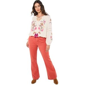 Joe Browns Womens Embroidered Floral Boho Blouse, Ivory, 18 UK Joe Browns Womens Embroidered Floral Boho Blouse, Ivory, 18 UK