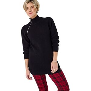 Joe Browns Women's Black Longline Zip Detail Jumper, Regular, Black, UK 8 Joe Browns Women's Black Longline Zip Detail Jumper, Regular, Black, UK 8