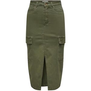 ONLY Women's Onllola Hw Cargo Long Slit Skir PNT Noos Skirt, Olive Night, XS ONLY Women's Onllola Hw Cargo Long Slit Skir PNT Noos Skirt, Olive Night, XS