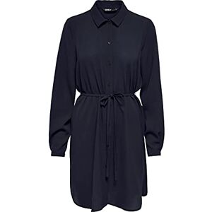 ONLY Women's Onlnova Life Vis L/S Shirt Dress Solid, Night Sky, M ONLY Women's Onlnova Life Vis L/S Shirt Dress Solid, Night Sky, M