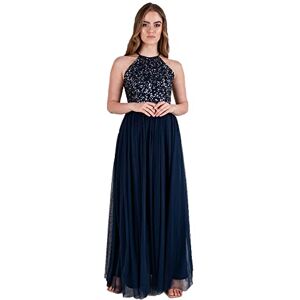 Maya Deluxe Women's Maya Navy Embellished Halter Neck Maxi Dress Bridesmaid, 10 Maya Deluxe Women's Maya Navy Embellished Halter Neck Maxi Dress Bridesmaid, 10