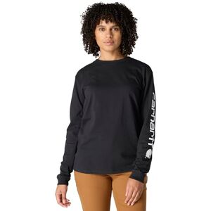 Carhartt , Women's, Loose Fit Heavyweight Long-Sleeve Logo Sleeve Graphic T-Shirt, Black, L Carhartt , Women's, Loose Fit Heavyweight Long-Sleeve Logo Sleeve Graphic T-Shirt, Black, L