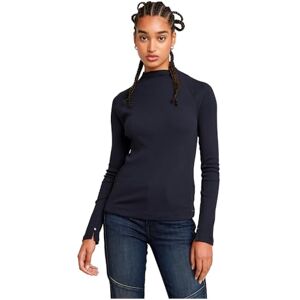 G-STAR Women's Slim Rib Mock Top, Blue (osaka blue D26411-5268-3873), XL G-STAR Women's Slim Rib Mock Top, Blue (osaka blue D26411-5268-3873), XL