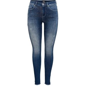 ONLY Women's Onlblush Life Mid Sk Ank Raw Rea811 Noos Jeans, Dark Blue Denim, M 30L UK ONLY Women's Onlblush Life Mid Sk Ank Raw Rea811 Noos Jeans, Dark Blue Denim, M 30L UK