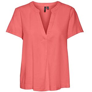 VERO MODA Women's VMMYMILO SS TOP WVN GA Vest, Georgia Peach, S VERO MODA Women's VMMYMILO SS TOP WVN GA Vest, Georgia Peach, S