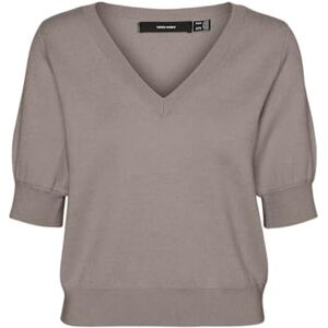 VERO MODA Women's Vmgold 2/4 V-Neck Pullover Ga Knitted Jumper, Moon Skirt/Detail: w. Melange, S VERO MODA Women's Vmgold 2/4 V-Neck Pullover Ga Knitted Jumper, Moon Skirt/Detail: w. Melange, S