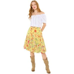 Joe Browns Women's Floral Flared Elastic Waist Skirt, Regular, Yellow, UK 12 Joe Browns Women's Floral Flared Elastic Waist Skirt, Regular, Yellow, UK 12