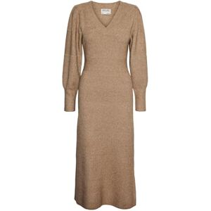 VERO MODA Women's Vmangalina LS V-Neck 7/8 Knit Dress VMA, Silver Mink, S VERO MODA Women's Vmangalina LS V-Neck 7/8 Knit Dress VMA, Silver Mink, S