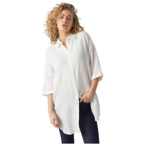 VERO MODA Women's Vmnatali 3/4 Long Overshirt Noos Dress, Snow White, L VERO MODA Women's Vmnatali 3/4 Long Overshirt Noos Dress, Snow White, L