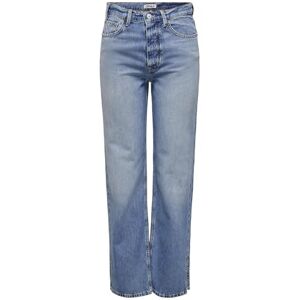 ONLY Women's Onlmischa Hw Straight Slit DNM Cro Jeans, Medium Blue (Medium Blue Denim), 31W x 32L ONLY Women's Onlmischa Hw Straight Slit DNM Cro Jeans, Medium Blue (Medium Blue Denim), 31W x 32L