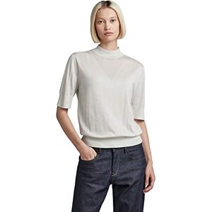 G-STAR Women's Core Mock Neck Knitted Sweater, Grey (oyster mushroom D21962-D166-D607), XL G-STAR Women's Core Mock Neck Knitted Sweater, Grey (oyster mushroom D21962-D166-D607), XL