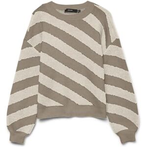 VERO MODA Women's Vmlara LS O-Neck Pullover Ga Boo Rep Knitted Jumper, Silver Mink, L VERO MODA Women's Vmlara LS O-Neck Pullover Ga Boo Rep Knitted Jumper, Silver Mink, L