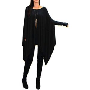 Vivicastle Women's USA Loose Bat Wing Dolman Poncho Tunic Dress Top, Blk-Long Sleeve, One Size Vivicastle Women's USA Loose Bat Wing Dolman Poncho Tunic Dress Top, Blk-Long Sleeve, One Size