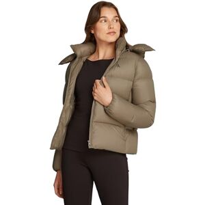 Calvin Klein Women’s Short Down Puffer Jacket with Hood, Beige (Brindle), XXS Calvin Klein Women’s Short Down Puffer Jacket with Hood, Beige (Brindle), XXS