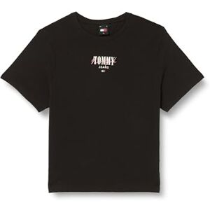 Tommy Jeans Women's Tjw Slim Essntl Logo 1 Tee Ext Dw0dw17839 S/S T-Shirts, Black (Black Other Version), XL Tommy Jeans Women's Tjw Slim Essntl Logo 1 Tee Ext Dw0dw17839 S/S T-Shirts, Black (Black Other Version), XL