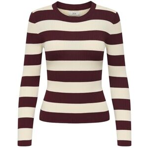 JDY Women's plum L/S O-Neck Pullover KNT Noos Ribbed Viscose Blend Sweater, Cabernet, M JDY Women's plum L/S O-Neck Pullover KNT Noos Ribbed Viscose Blend Sweater, Cabernet, M