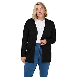 ONLY CARMAKOMA Women's Caresly L/S Open Cardigan KNT Noos Sweater, Black, 20/22 ONLY CARMAKOMA Women's Caresly L/S Open Cardigan KNT Noos Sweater, Black, 20/22