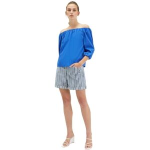 Motivi Women's Blouse with Off-Shoulder Elastic Neckline, Cornflower-Blue, M Motivi Women's Blouse with Off-Shoulder Elastic Neckline, Cornflower-Blue, M