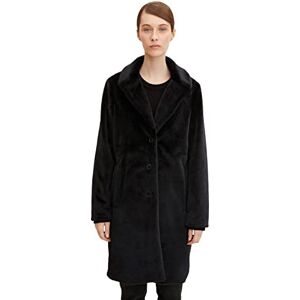 TOM TAILOR Ladies Coat in Fur Look 1033699, 14482 Deep Black, Medium TOM TAILOR Ladies Coat in Fur Look 1033699, 14482 Deep Black, Medium