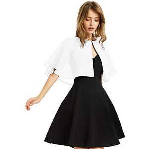BUCUXE XinQi Women's Soft Chiffon Shawl Wraps Shrug for Evening Dress Wedding Cape Bolero Flapper Cover Up, White, One Size BUCUXE XinQi Women's Soft Chiffon Shawl Wraps Shrug for Evening Dress Wedding Cape Bolero Flapper Cover Up, White, One Size