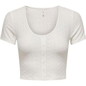 ONLY Women's Onlsandra S/S Placket Top JRS T-Shirt, Cloud Dancer, XXL ONLY Women's Onlsandra S/S Placket Top JRS T-Shirt, Cloud Dancer, XXL