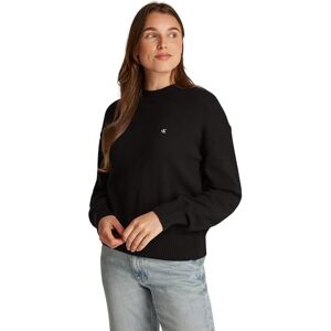 Calvin Klein Women’s Monogram Embroidered Cotton Crew Neck Jumper, Black (Ck Black), XXL Calvin Klein Women’s Monogram Embroidered Cotton Crew Neck Jumper, Black (Ck Black), XXL