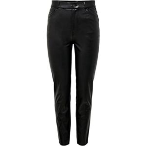 ONLY Women's Onlemily Hw St Ank Faux Leather Pnt Noos Trouser, Black, M UK ONLY Women's Onlemily Hw St Ank Faux Leather Pnt Noos Trouser, Black, M UK