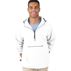 Charles River Apparel Unisex's Pack-N-Go Wind & Water-Resistant Pullover (Reg/Ext Sizes) Rain Jacket, White, Small Charles River Apparel Unisex's Pack-N-Go Wind & Water-Resistant Pullover (Reg/Ext Sizes) Rain Jacket, White, Small