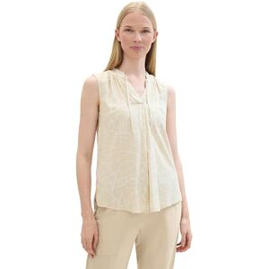 TOM TAILOR Women's Basic Blouse with Ruffle Detail on Collar, 36379 Abstract Beige Lines Design, 16 TOM TAILOR Women's Basic Blouse with Ruffle Detail on Collar, 36379 Abstract Beige Lines Design, 16