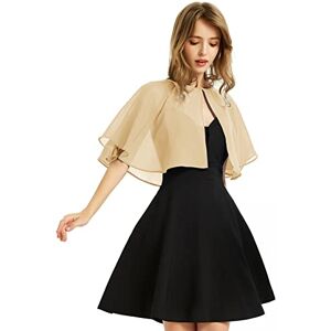 BUCUXE XinQi Women's Soft Chiffon Shawl Wraps Shrug for Evening Dress Wedding Cape Bolero Flapper Cover Up, Yellow, One Size BUCUXE XinQi Women's Soft Chiffon Shawl Wraps Shrug for Evening Dress Wedding Cape Bolero Flapper Cover Up, Yellow, One Size
