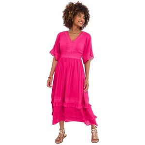 Joe Browns Women's Lace Trim Boho Maxi Dress, Pink, 12 Joe Browns Women's Lace Trim Boho Maxi Dress, Pink, 12