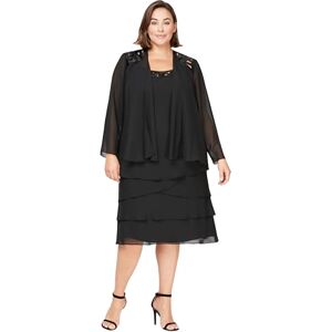 S.L. Fashions Women's Mother of The Bride Jacket Dress with Sequined Cut Out Shoulder (Petite and Regular Sizes) Special Occasion, Black, 14 S.L. Fashions Women's Mother of The Bride Jacket Dress with Sequined Cut Out Shoulder (Petite and Regular Sizes) Special Occasion, Black, 14