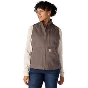 Carhartt , Women's, Relaxed Fit Washed Duck Sherpa Lined Mock Neck Vest, Taupe Grey, XL Carhartt , Women's, Relaxed Fit Washed Duck Sherpa Lined Mock Neck Vest, Taupe Grey, XL