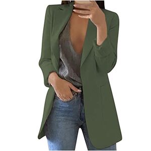 Haolei Winter Coat Women HAOLEI Women Blazer Jacket Plus Size Solid Long Sleeve Suit Jacket Business Casual Trench Coat V Neck Notched Collar Autumn Spring Ladies Blazers with Pockets UK Size 8-20