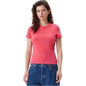 Tommy Jeans Women’s Short Sleeve Linear Slim Fit T-Shirt, Red (Amour), 4XL Tommy Jeans Women’s Short Sleeve Linear Slim Fit T-Shirt, Red (Amour), 4XL