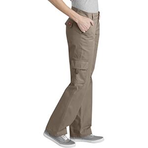 Dickies , Women's, Twill Cargo Pant Straight, Rinsed Pebble Brown, 12/Regular Dickies , Women's, Twill Cargo Pant Straight, Rinsed Pebble Brown, 12/Regular
