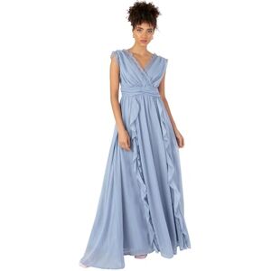 Anaya with Love Women's Maxi Dress Ladies Sleeveless V-Neck Waterfall Ruffle Lace for Wedding Guest Bridesmaid Evening Prom Ball Gown, Dusty Blue, 8 Anaya with Love Women's Maxi Dress Ladies Sleeveless V-Neck Waterfall Ruffle Lace for Wedding Guest Bridesmaid Evening Prom Ball Gown, Dusty Blue, 8