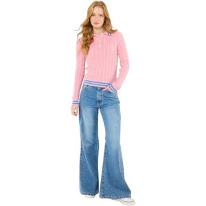 Joe Browns Women's Cable Knit Collared Jumper, Regular, Pink, UK 12 Joe Browns Women's Cable Knit Collared Jumper, Regular, Pink, UK 12